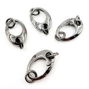 501BR. 17MM Black Rhodium Sterling Silver Oval Clasp